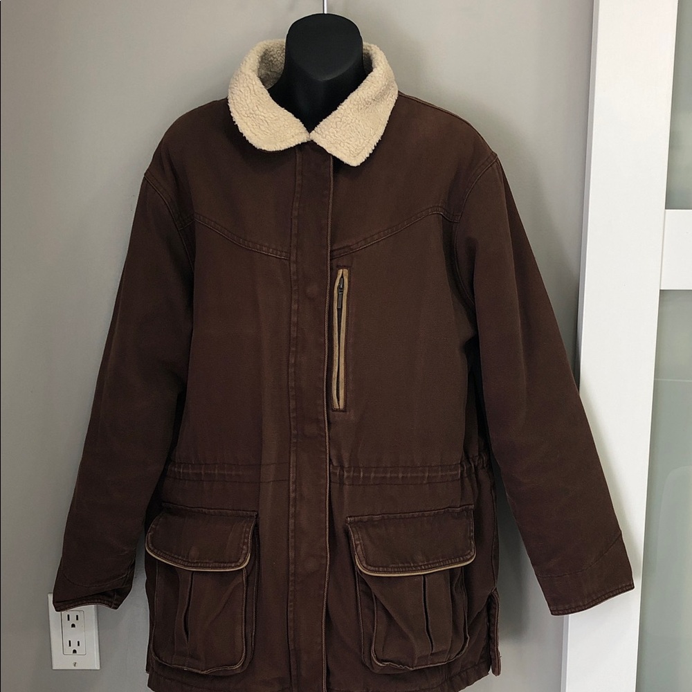 Cabela’s Women’s Sherpa-Lined Chore/Barn Jacket – Size Large – Brown